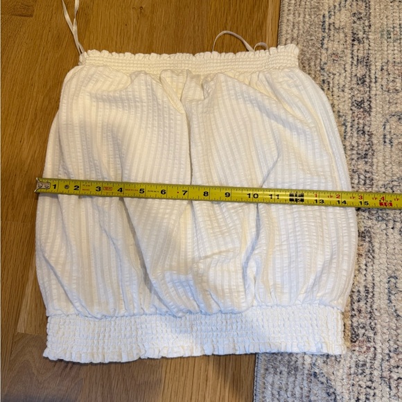 Anthropologie White Textured Crop Top - Picture 3 of 4